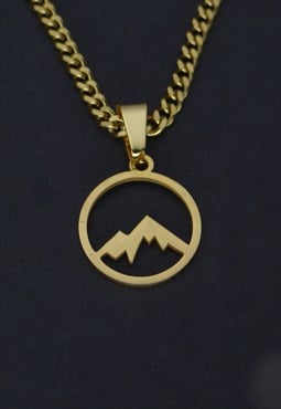 Mountain Womens Necklace in gold cuban chains mens necklaces