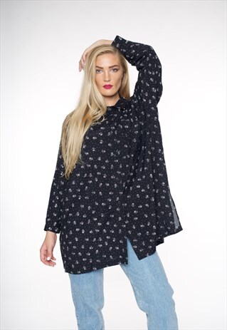 OVERSIZED MONOCHROME PRINT VINTAGE SHIRT