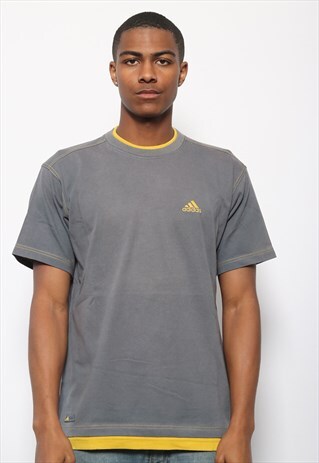 VINTAGE ADIDAS LOGO T-SHIRT GREY