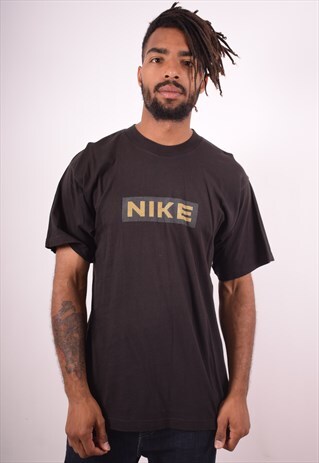NIKE MENS VINTAGE T-SHIRT TOP MEDIUM BLACK 90S