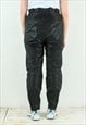 REAL LEATHER BIKER TROUSERS STRAIGHT MOTORCYCLE PANTS EU 44