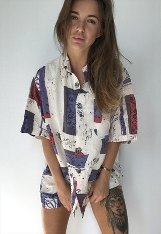 PATTERNED OVERSIZED RETRO VINTAGE UNISEX FESTIVAL SHIRT