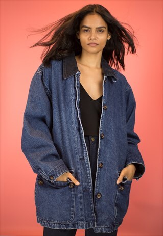 VINTAGE 90S DENIM JACKET WITH FLOWER PATCH