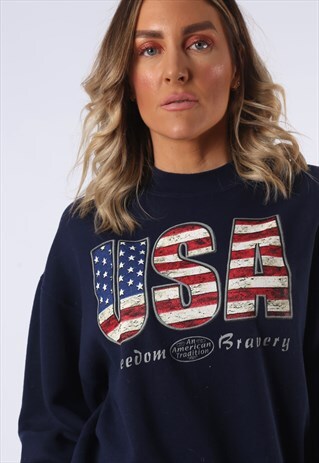SWEATSHIRT JUMPER OVERSIZED USA LOGO UK 14 (3EL)