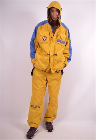 NAPAPIJRI MENS VINTAGE SKI SUIT XL YELLOW 90S