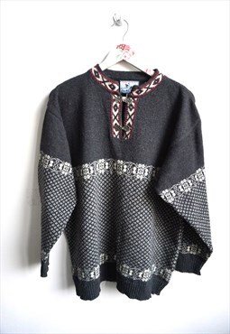 Vintage Norwegian Sweater Jumper Cardigan Wool Pullover