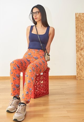 VINTAGE 90S HIGH WAIST FLORAL PANTS