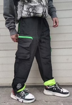 Straight fit waterproof windbreaker joggers rave cargo pants