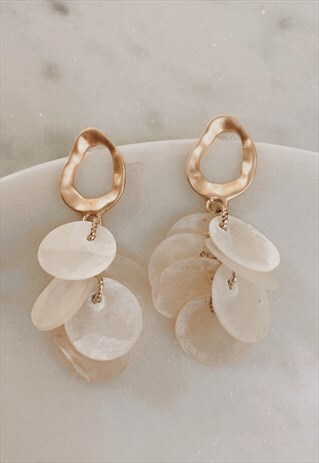 ROUND LONG PEARL TASSEL EARRINGS