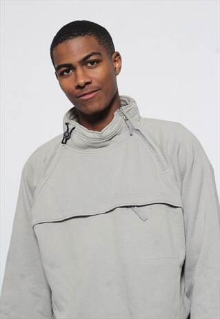 VINTAGE CHAMPION SWEATSHIRT SIDE ZIP GREY (RTRN)