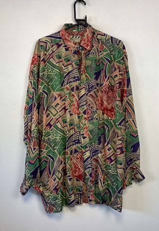 Vintage Multicolour Button up Shirt Men's Large