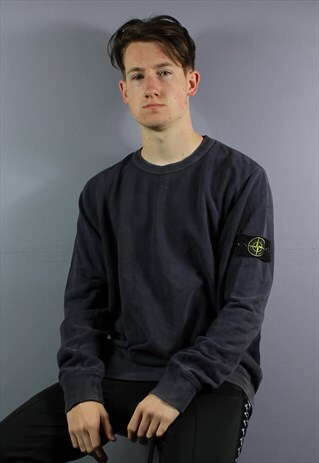 VINTAGE STONE ISLAND SWEATSHIRT IN NAVY WITH FELT PATCH LOGO