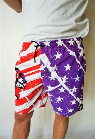 Vintage Beach Trunks Hawaiin Swim Wear Shorts Boho Pants