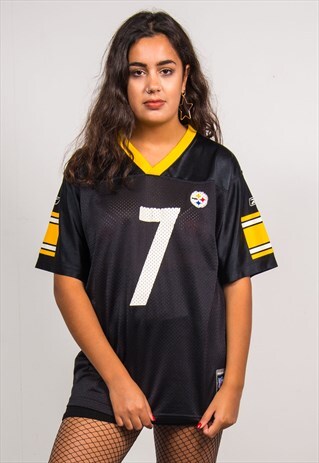 REEBOK 90'S BLACK NFL PITTSBURGH STEELERS JERSEY