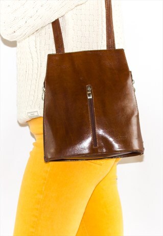 VINTAGE 90'S CHESTNUT BROWN LEATHER BAG