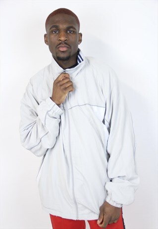 VINTAGE 90'S ASICS SOFT GREY SPORTS JACKET