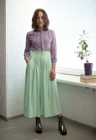 VINTAGE 80S' MINT WIDE-LEG TROUSERS