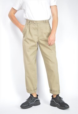 Vintage light brown classic 80's straight trousers 