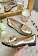 GOLD & BLACK LOAFERS