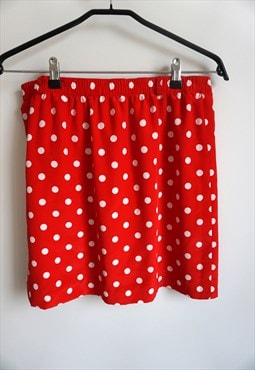Vintage Polka Dots Mini Skirt Skirts High Waist Red