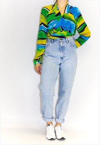 VINTAGE HIGH WAIST STONEWASH MOM JEANS