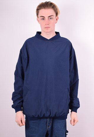 REEBOK MENS VINTAGE TRACKSUIT TOP XL BLUE 90'S