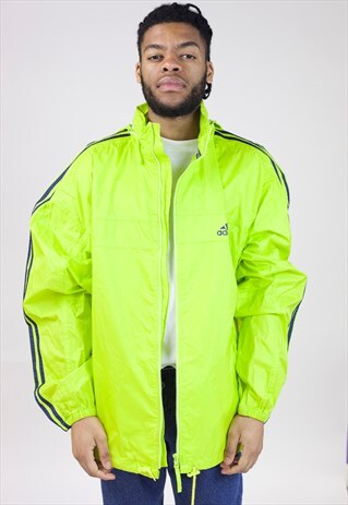 VINTAGE 90S ADIDAS GREEN SHELL SPORTS JACKET