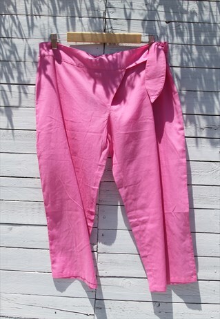 BLUMARINE BLUGIRL PINK COTTON STRAIGHT LEG CAPRI PANTS