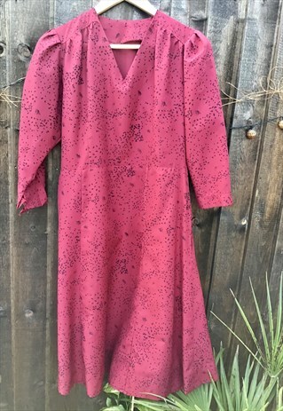 80S HANDMADE RED PRAIRIE STYLE RED DRESS