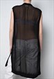 VINTAGE 90S EMBROIDERED SHEER MESH BLOUSE GILET OVERSWIM TOP