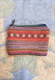 VINTAGE 90'S EMBROIDERED BOHEMIAN ZIP UP PURSE - ONE SIZE