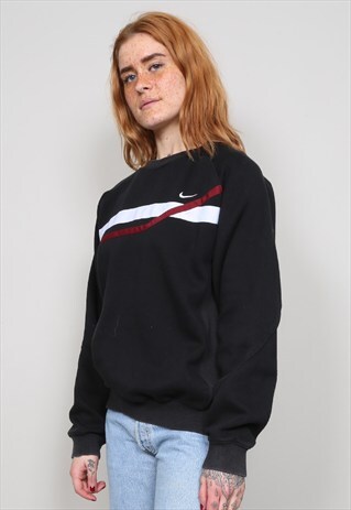 VINTAGE 90'S NIKE BLACK STRIPE SWEATSHIRT