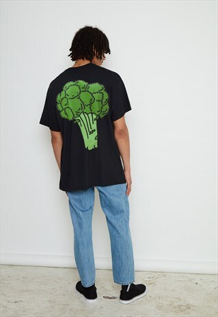 BROCCOLI BACK PRINT BLACK TEE