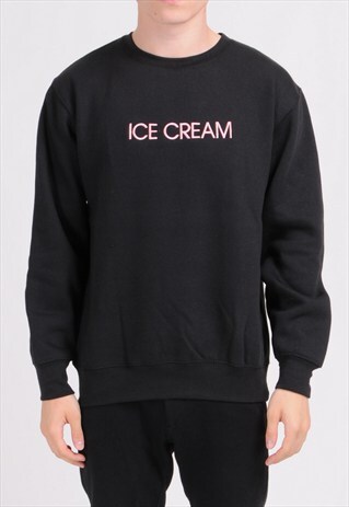 BLACK ICE CREAM (PINK) SWEATSHIRT - EMBROIDERED