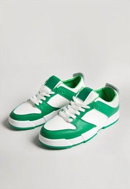 Justyouroutfit Mens Colour Block Chunky Trainers Green