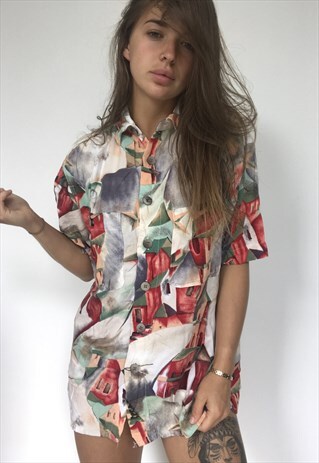 PATTERNED OVERSIZED RETRO VINTAGE UNISEX FESTIVAL SHIRT