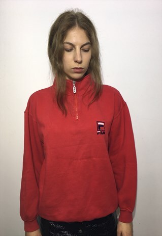 VINTAGE 90' OLDSCHOOL UNISEX FILA RED COOL SWEATSHIRT