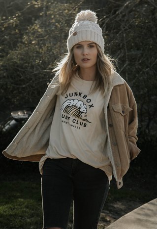 SHORT-SLEEVED TSHIRT CREAM SURF CLUB COLOUR GRAPHIC PRINT