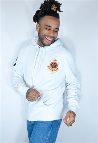 RALPH LAUREN RARE VINTAGE HOODIE WHITE