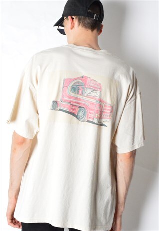 VINTAGE 90S BEIGE TRUCK T-SHIRT
