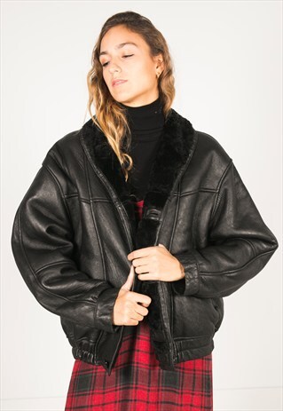 VINTAGE 80S WINTER SHEEPSKIN COAT / R096