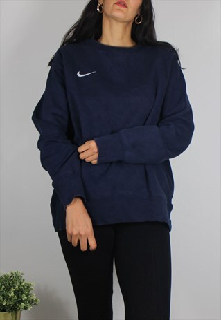 VINTAGE NIKE SWEATSHIRT JUMPER W TICK LOGO FRONT