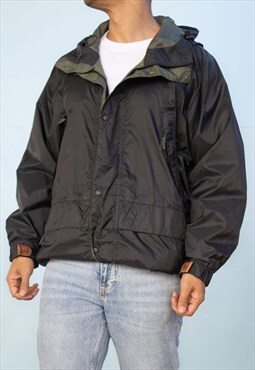 Vintage Timberland Y2K Windbreaker Jacket in Black XL