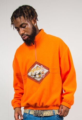 AUSTRALIAN L'ALPINA BRIGHT ORANGE FLEECE QUARTER ZIP