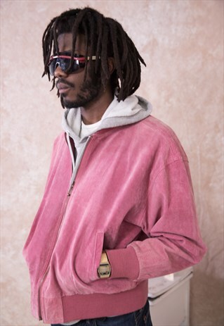 SALMON LIGHT SUEDE BOMBER