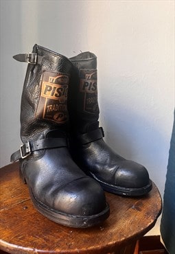 Vintage Biker Boots Combat shoes in Black