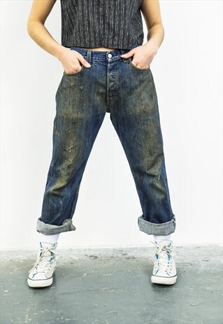 LEVI'S VINTAGE BLUE PAINT 501 MOM JEANS
