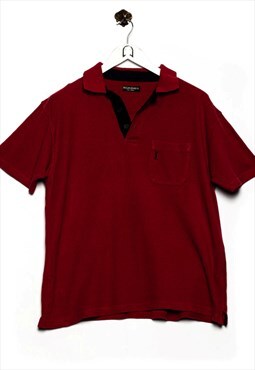 Vintage Yves Saint Laurent Polo Shirt Logo Look Red