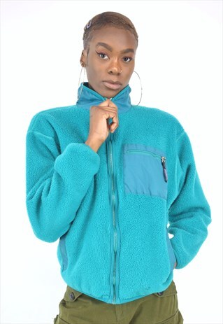 VINTAGE 90'S PATAGONIA TURQUOISE ZIP UP FLEECE