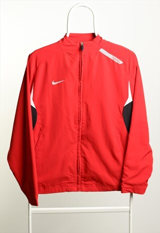 VINTAGE NIKE SPORTSWEAR SHELL LOGO JACKET RED BLACK M